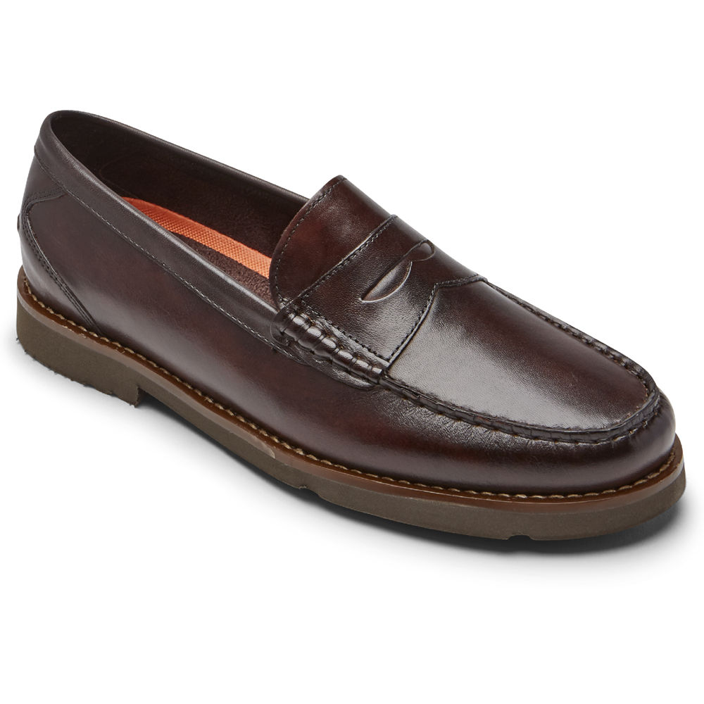 Rockport Mens Loafers Dark Brown - Modern Prep Penny - UK 819-IJBQGS